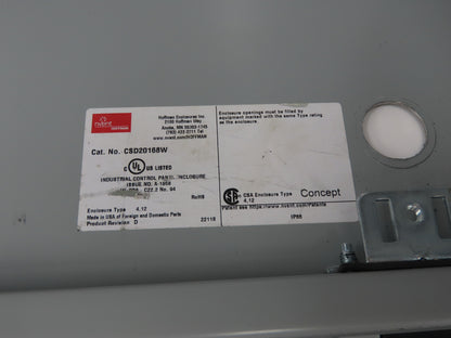 nVent Hoffman CSD20168W Electrical Window-Door Enclosure 20"x16"x8"