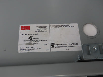 nVent Hoffman CSD20168W Electrical Window-Door Enclosure 20"x16"x8"