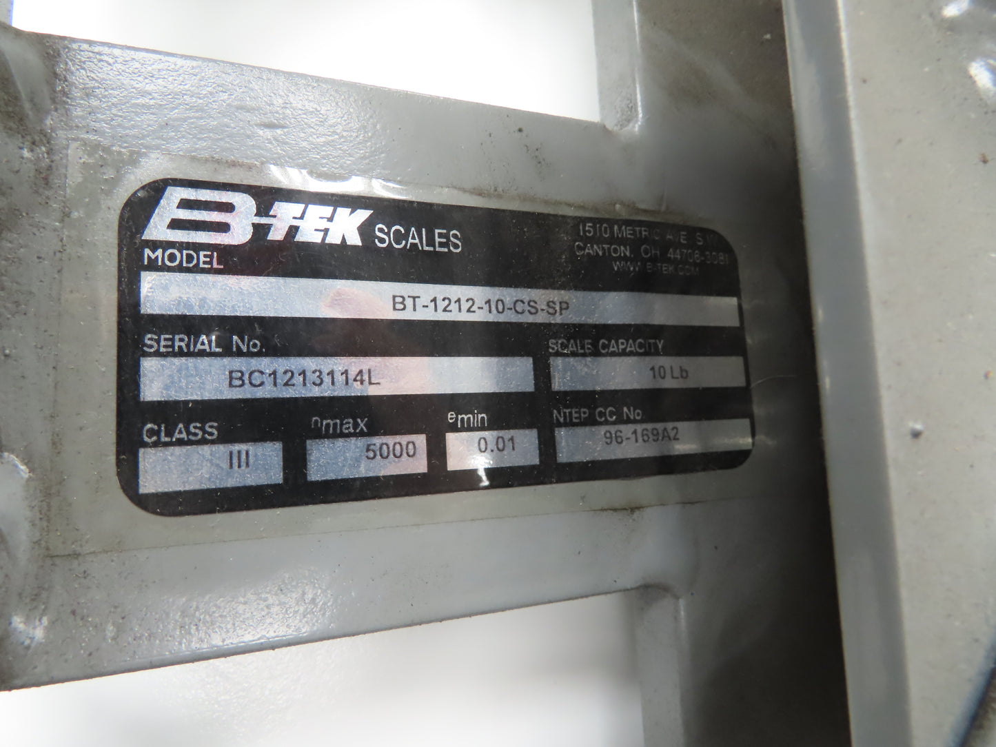 MODEL 560 B-Tek BT-1212-10-CS-SP Scale with GSE Digital Readout 10 Lbs Capacity