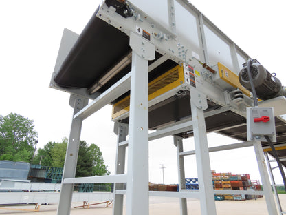 Hytrol HSSHD 43"x 47' 6" Incline Belt Conveyor 5Hp 3PH Center Drive 180fpm 102"H