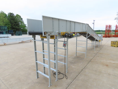 Hytrol HSSHD 43"x 47' 6" Incline Belt Conveyor 5Hp 3PH Center Drive 180fpm 102"H