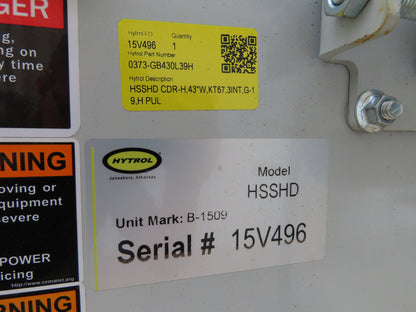 Hytrol HSSHD 43"x 47' 6" Incline Belt Conveyor 5Hp 3PH Center Drive 180fpm 102"H