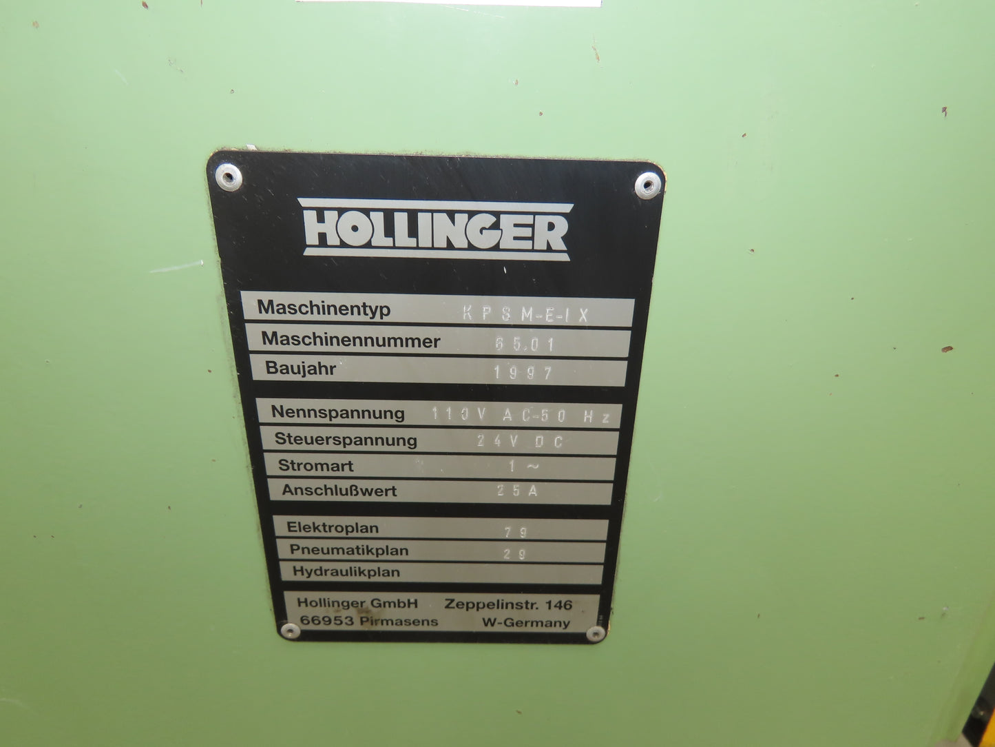 Hollinger KPSM-E-I-X Single Head Plastic Welding Machine Window Welder 10-180°