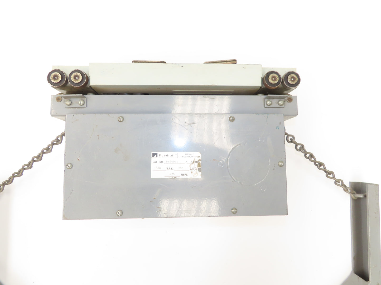 Feedrail FH2005E Trolley Assembly 600VAC 250VDC 225A Collectors Overhead Crane