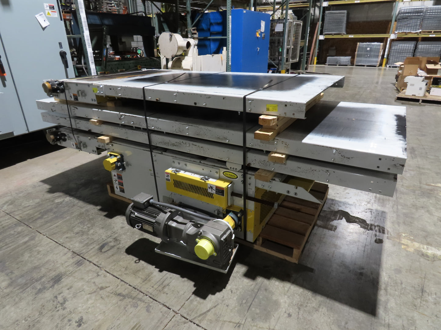 Hytrol BPC 43"x 35' Slider Bed Conveyor 41" Belt 5Hp 3PH Center Drive 180fpm