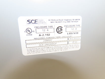 Saginaw SCE-24H2406LP Electrical Enclosure Cabinet 24"x24"x6" Backplate