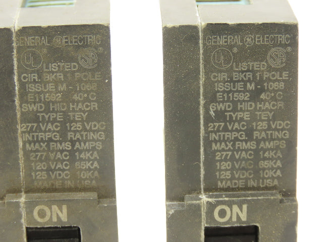 General Electric TEY120 Circuit Breaker Single Pole 277VAC 125VDC 20A Lot of 12
