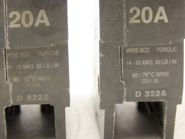 General Electric TEY120 Circuit Breaker Single Pole 277VAC 125VDC 20A Lot of 12