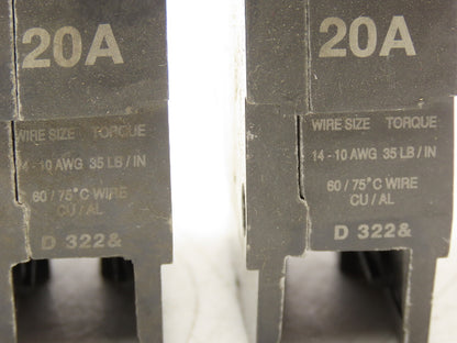 General Electric TEY120 Circuit Breaker Single Pole 277VAC 125VDC 20A Lot of 12