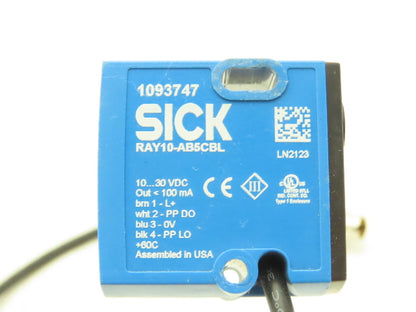Sick RAY10-AB5CBL Photoeye Sensor Retro-Reflective Reflex Array 0-1.5M