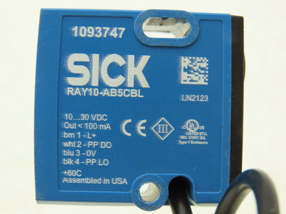 Sick RAY10-AB5CBL Photoeye Sensor Retro-Reflective Reflex Array *Cut Cable*