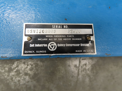 Quincy QSVI-40 Rotary Screw Vacuum Pump 230/460V 40Hp Reman Air End