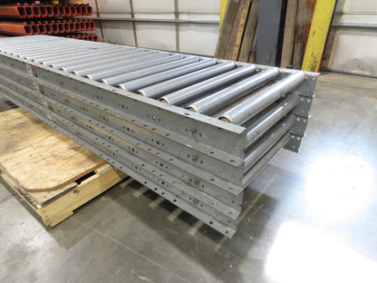 Automotion 24"x 8' Gravity Roller Conveyor 1.9" Roller 21.5"BF 4-Sections 32'