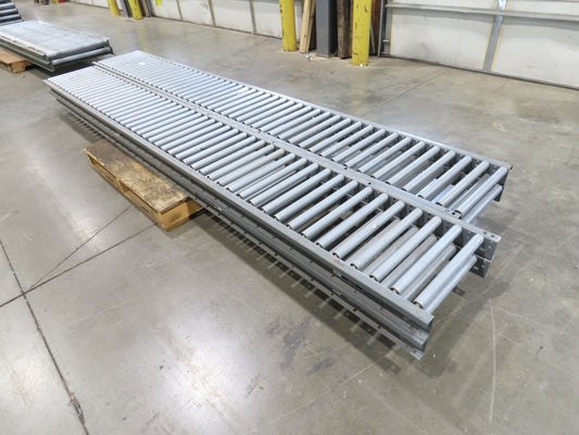 Intelligrated 18"x 12' Gravity Roller Conveyor 1-3/8"Roller 16"BF 4-Sections 48'