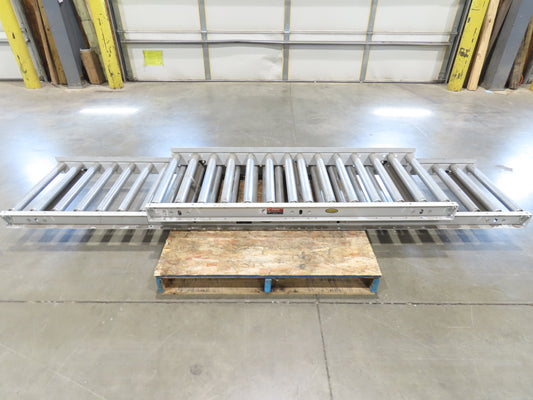 Hytrol 24"x 14' Gravity Roller Conveyor 1.9" Roller 21"BF 2-Sections 9' + 5'