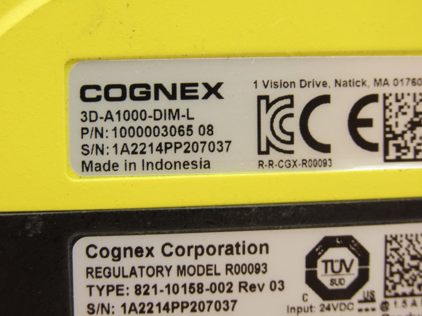 Cognex 3D-A1000-DIM-L 3D Dimensioning System In-Motion Smart Camera 24V