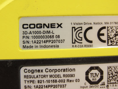 Cognex 3D-A1000-DIM-L 3D Dimensioning System In-Motion Smart Camera 24V