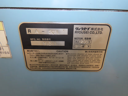 Ryousei RA-303L Industrial Vacuum Cleaner 80 Liter 3Hp 2.2kw 200V 3Ph
