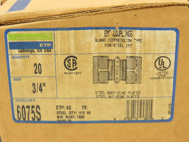EGS Electrical Steel City 6075S EMT Compression Conduit Fitting 3/4" Lot of 100