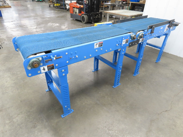 Lewco 25"x 10' Flat/Incline Grip Top Belt Conveyor .75Hp 3PH End Drive 130fpm