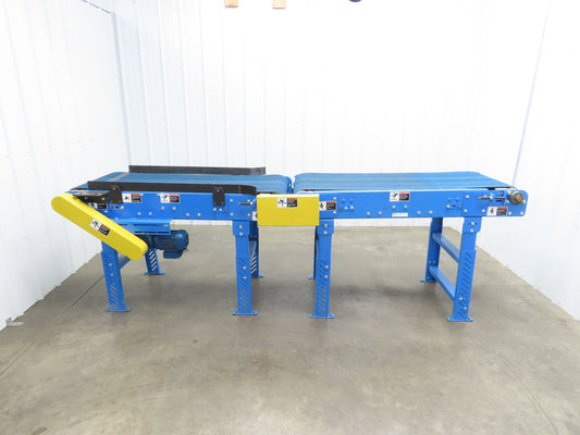 Lewco 25"x 10' Flat/Incline Grip Top Belt Conveyor .75Hp 3PH End Drive 130fpm