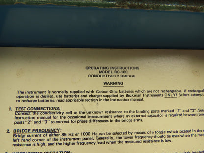 Beckman RC-16C Conductivity Bridge