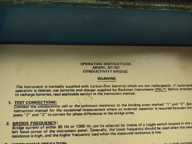 Beckman RC-16C Conductivity Bridge