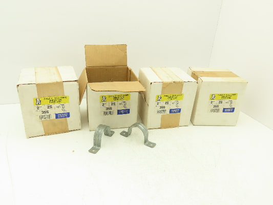 Arlington Industries 355 	2" 2 Hole Rigid Conduit Strap Plated Steel Lot of 100