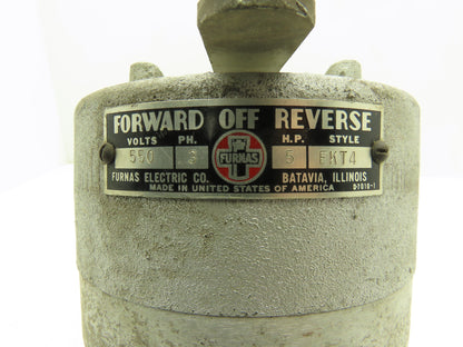 Furnas EKT4 Reversing Manual Drum Switch 3-Pole Reverse/Off/Forward 1" NPT