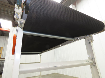 Roach 34"x 8' Slider Bed Grip Top Belt Conveyor .75Hp 3PH End Drive 40fpm