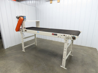 Roach 34"x 8' Slider Bed Grip Top Belt Conveyor .75Hp 3PH End Drive 40fpm