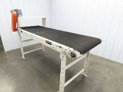 Roach 34"x 8' Slider Bed Grip Top Belt Conveyor .75Hp 3PH End Drive 40fpm