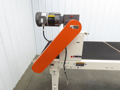 Roach 34"x 8' Slider Bed Grip Top Belt Conveyor .75Hp 3PH End Drive 40fpm
