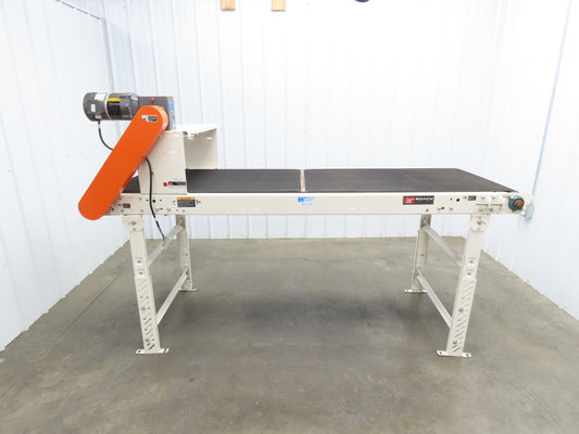 Roach 34"x 8' Slider Bed Grip Top Belt Conveyor .75Hp 3PH End Drive 40fpm