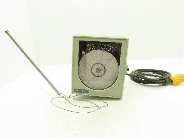 United Electric UE 650 UE 800 Indicating Temperature Chart Recorder with Probe