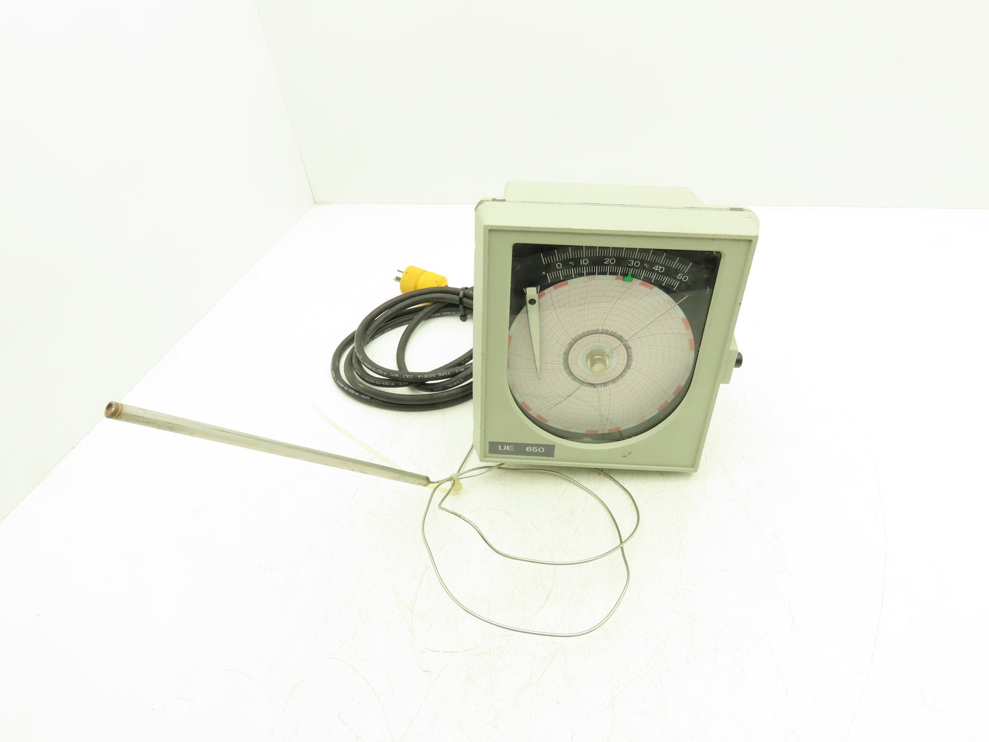 United Electric UE 650 UE 800 Indicating Temperature Chart Recorder with Probe