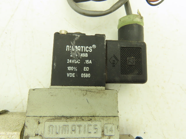 Numatics L22BA452BG Pneumatic Air Solenoid Valve 14.5-145psi 24VDC Lot of 2