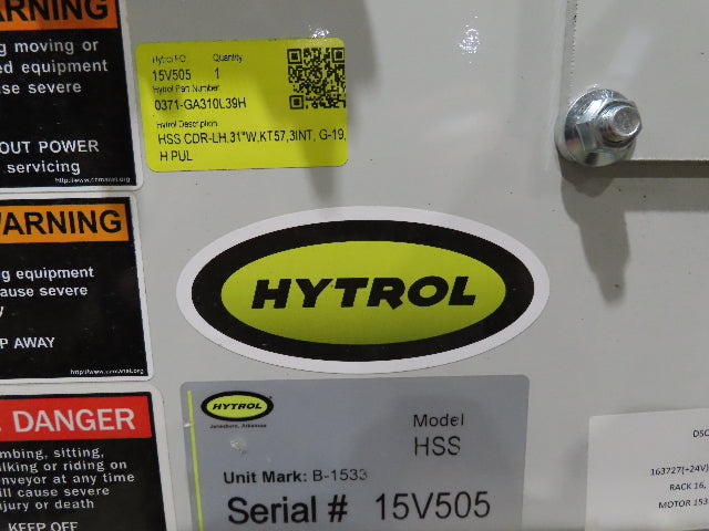 Hytrol HSS 31"x 18' Slider Bed Conveyor 30" Belt 2Hp 3PH Center Drive 114fpm