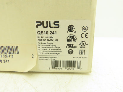 PULS Dimension QS10.241 DC Power Supply 24V 10A Out 100-240V 3PH In