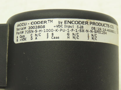 Encoder Products  725N-S-H-1000 Accu-Coder Rotary Encoder 3/8" Shaft 1000 PPR