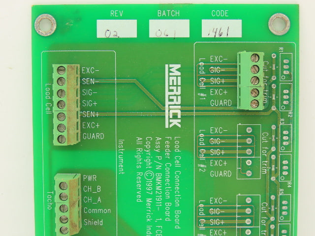 Merrick BMKM21911 PCB Load Cell Feeder Connection Printed Circuit Board