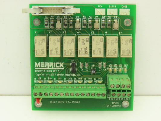 Merrick M21882-1 PCB Control Relay Output Printed Circuit Board Rev 0