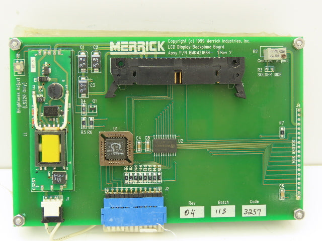 Hitachi LMG7420PLFC-X HMI Touch Panel & Merrick BMKM21684-1 Backplane PCB