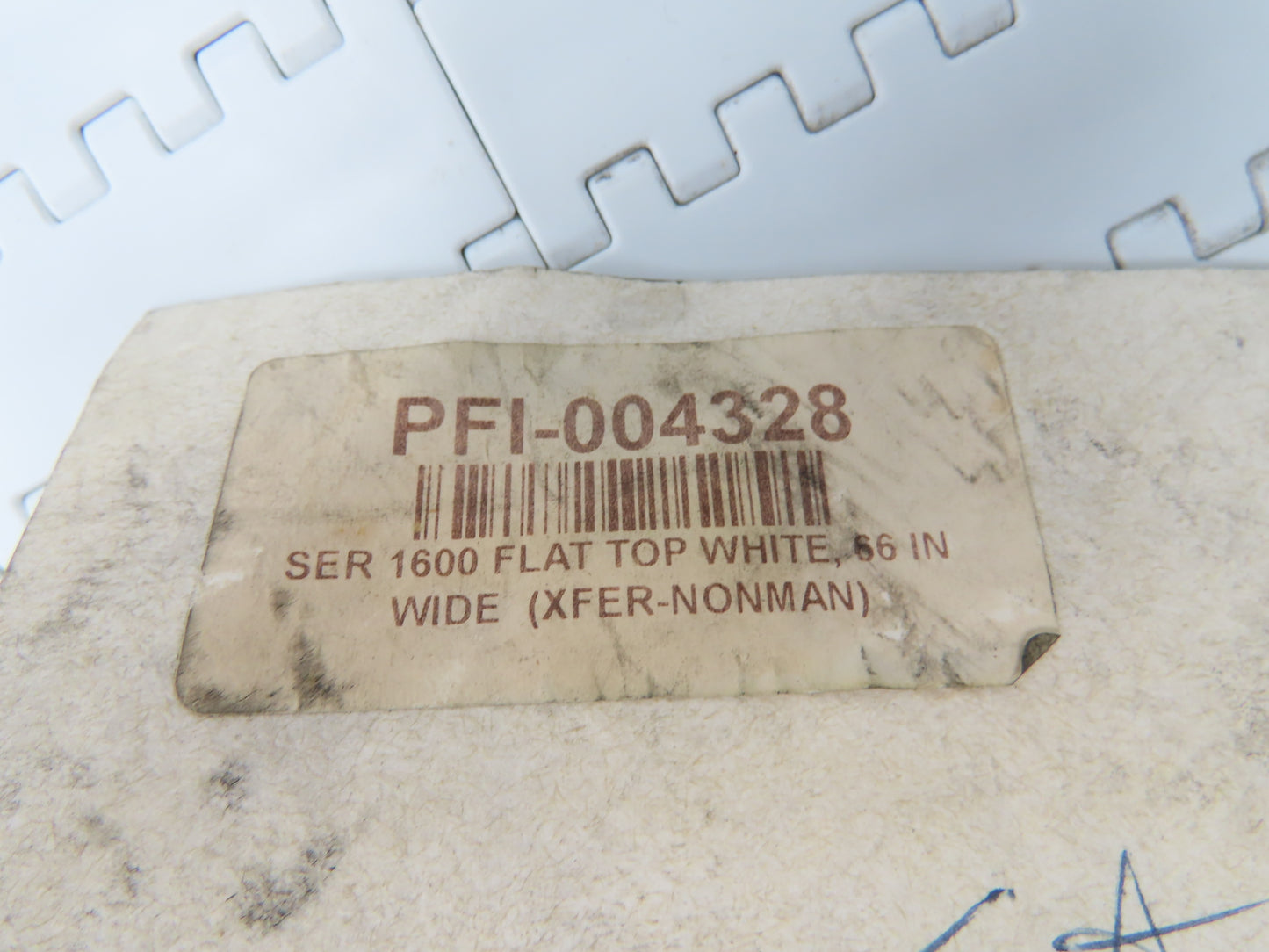 Intralox Series 1600 MatTop Flat Top Plastic Conveyor Belt 66"W x 59"L White