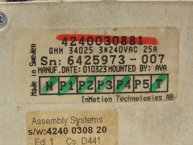 Atlas Copco QMM 340 25 QMM 340 25 Assembly Systems Nutrunner Controller