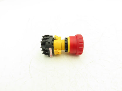 Idec FB1W-111Y XW1E-TV412Q4MR Single Hole Pushbutton Box with Emergency Stop