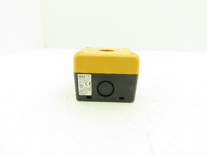 Idec FB1W-111Y XW1E-TV412Q4MR Single Hole Pushbutton Box with Emergency Stop