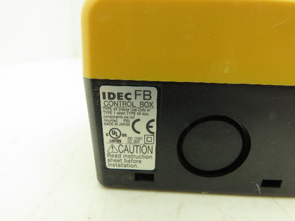 Idec FB1W-111Y XW1E-TV412Q4MR Single Hole Pushbutton Box with Emergency Stop