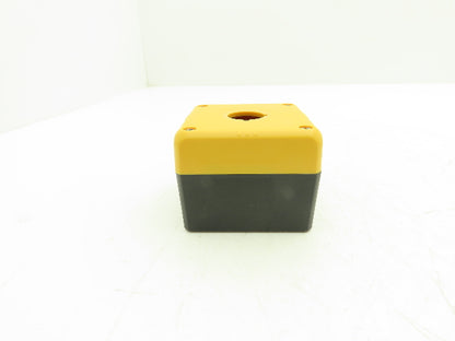Idec FB1W-111Y XW1E-TV412Q4MR Single Hole Pushbutton Box with Emergency Stop