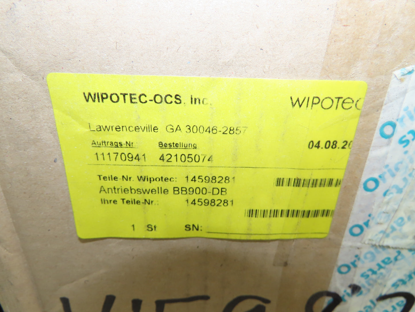 Wipotec OCS BB900-DB Aluminum Roller Pulley for Checkweigher Belt Conveyor 39"W